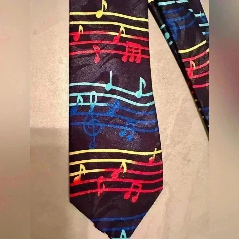 Beautiful Vintage Steven Harris Musical Note Print Tie 4in At Widest